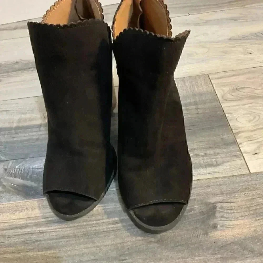 Maurice black peep toe black ankle boots size 8.5 - Picture 16 of 16
